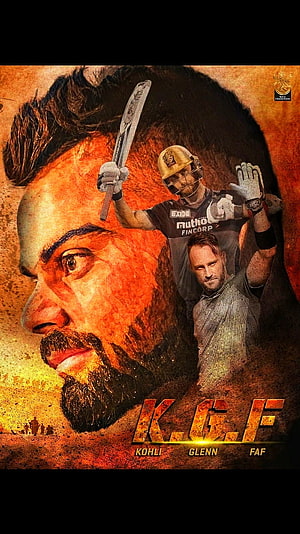 Kohli Glenn Faf Cricket Poster with Royal Challengers Bangalore Crest HD phone wallpaper