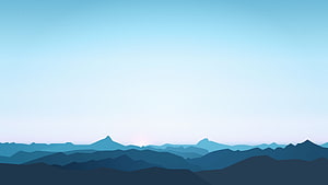 Minimalist Blue Mountain Landscape Vector Art HD wallpaper