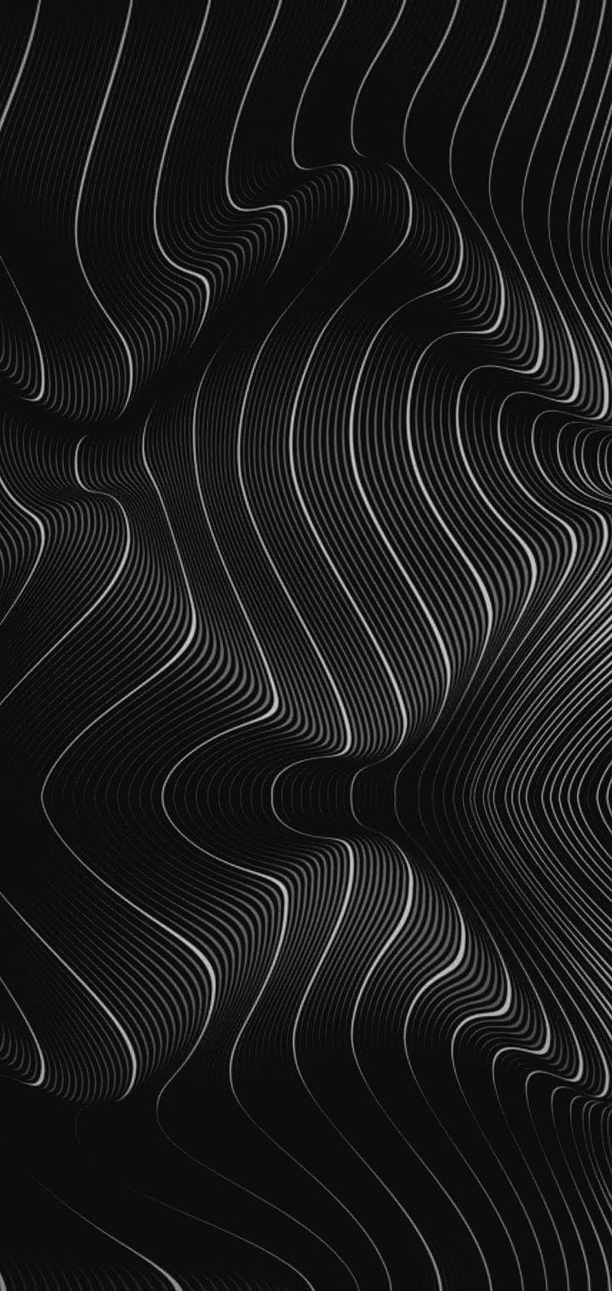 Abstract Black And White Wavy Line Pattern Wallpaper HD phone wallpaper
