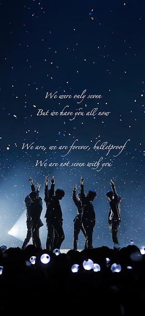 BTS Bulletproof Eternal Concert Silhouette with Confetti and Fan Lights HD phone wallpaper