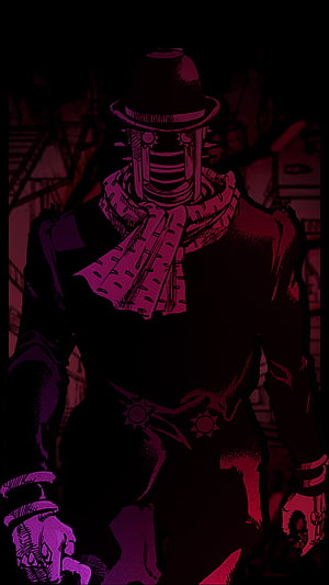 Wonder of U from JoJolion in Dark Purple and Red Toned Illustration HD phone wallpaper