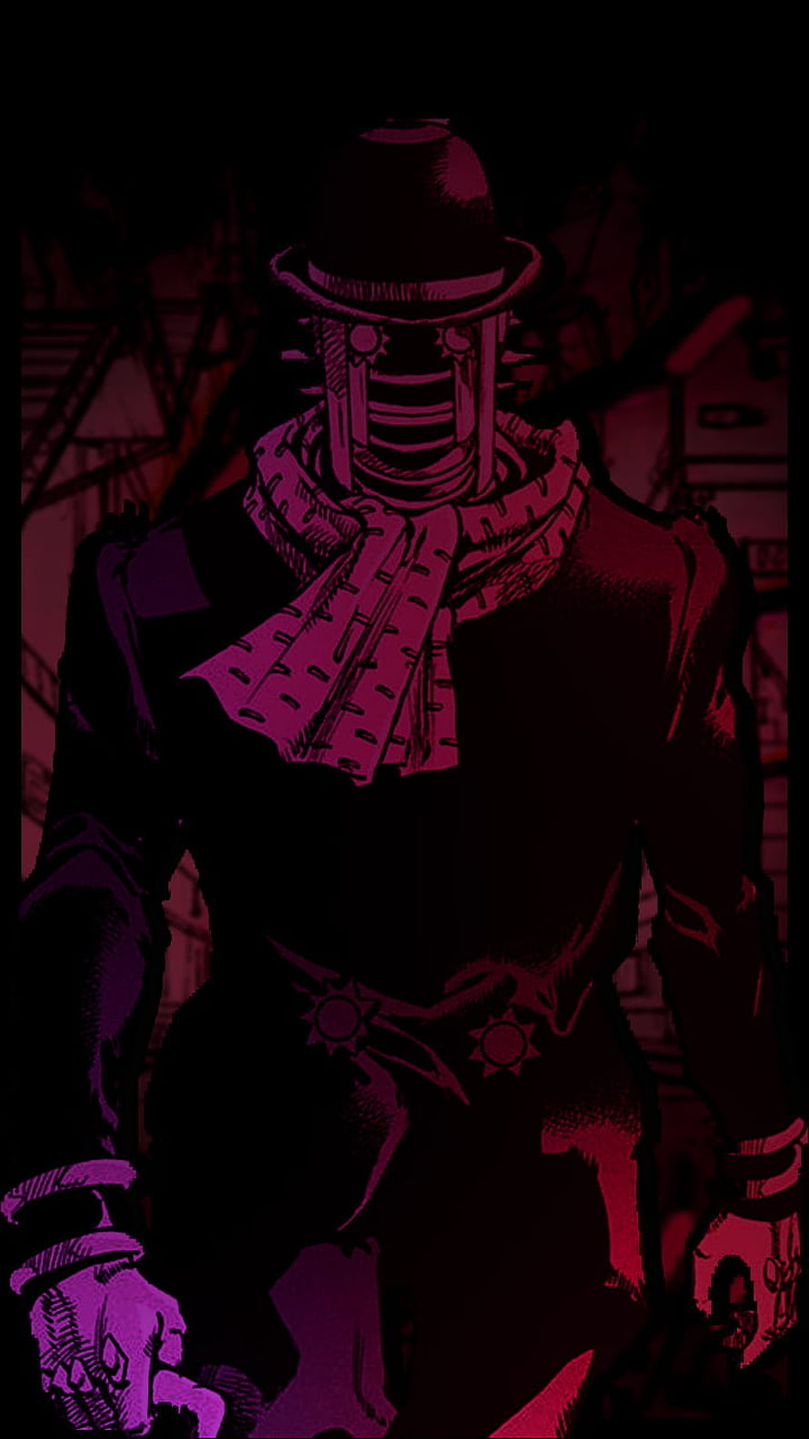 Wonder of U from JoJolion in Dark Purple and Red Toned Illustration HD phone wallpaper