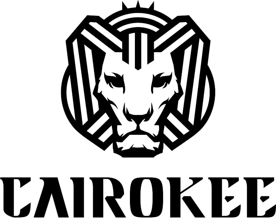 Cairokee Black and White Lion Head Emblem Logo Design HD wallpaper