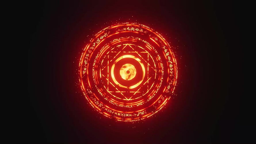 Doctor Strange Glowing Red Magic Circle with Mystical Runes and Portal Design HD wallpaper