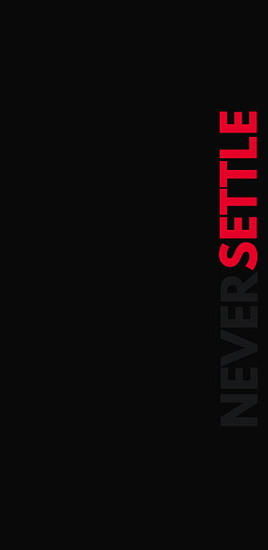 Minimalist Never Settle Text Wallpaper With Red And Black Typography HD phone wallpaper