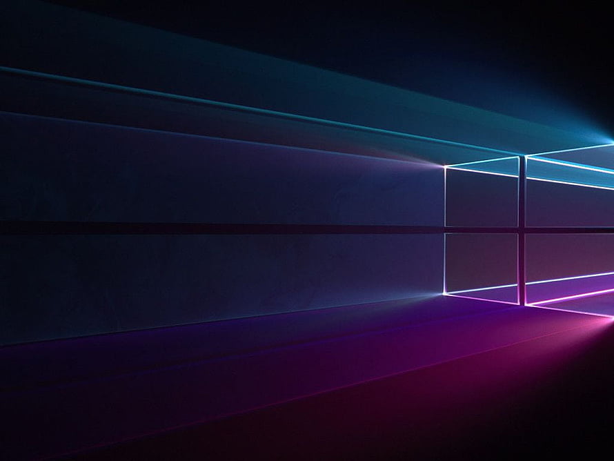 Windows 10 Hero Dark Neon Minimalist Abstract Geometric Wall HD wallpaper