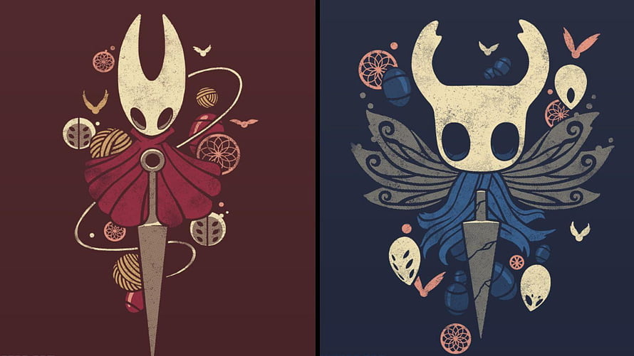 Hollow Knight Hornet and Knight Stylized Artwork Wallpaper HD wallpaper