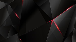 Abstract Black Geometric Background With Glowing Red Laser Lines HD wallpaper