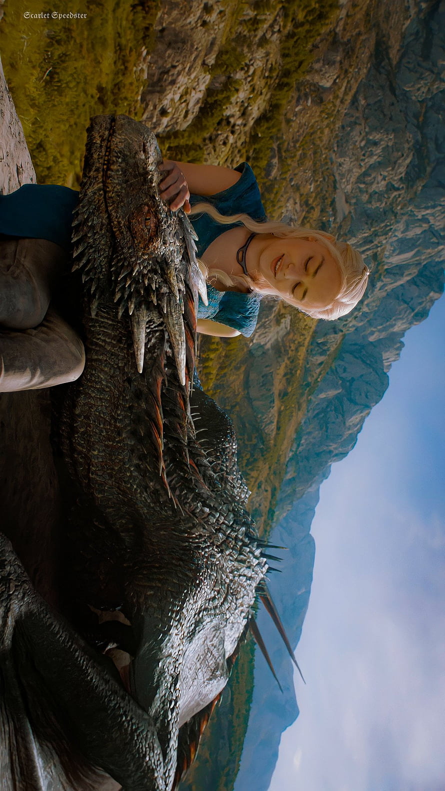Daenerys Targaryen and Drogon in Game of Thrones Mountain Landscape HD phone wallpaper