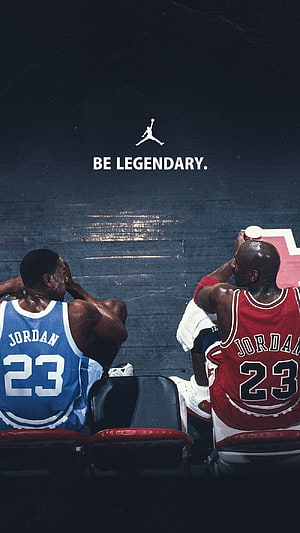 Michael Jordan Bulls and Hornets Jerseys Sitting on Bench Basketball Wallpaper HD phone wallpaper
