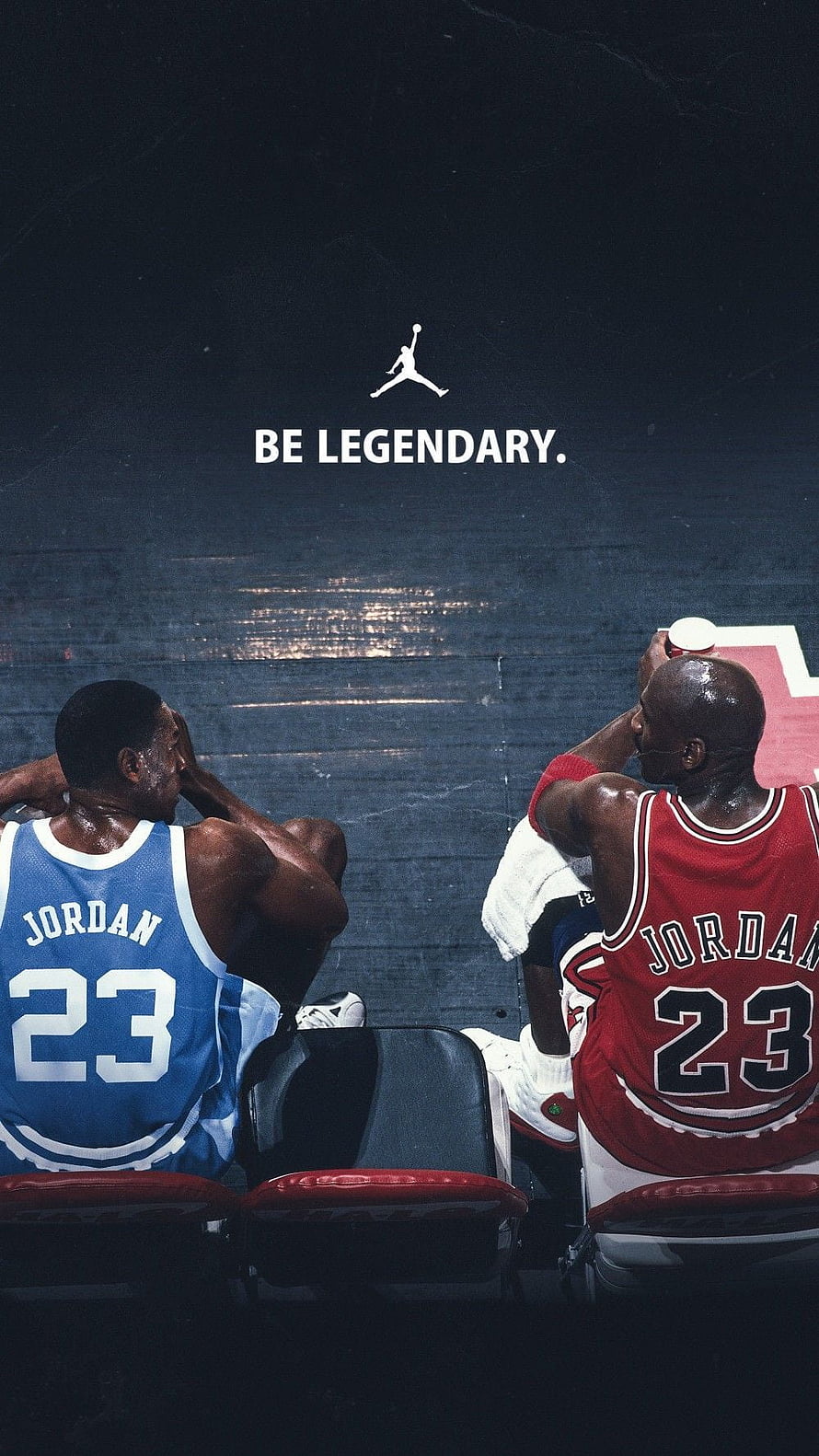 Michael Jordan Bulls and Hornets Jerseys Sitting on Bench Basketball Wallpaper HD phone wallpaper