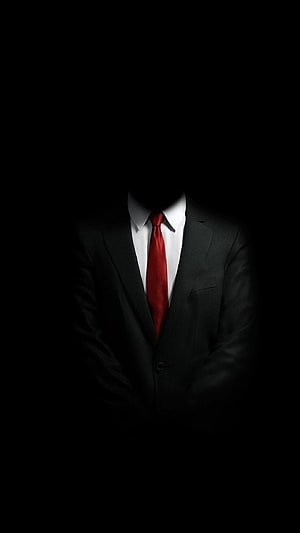Mysterious Faceless Man in Black Suit with Red Tie Against Dark Background, Mystery Man in Suit Smart and Lockscreen . for men, 5s , 6 plus, Mysterious Boy HD phone wallpaper