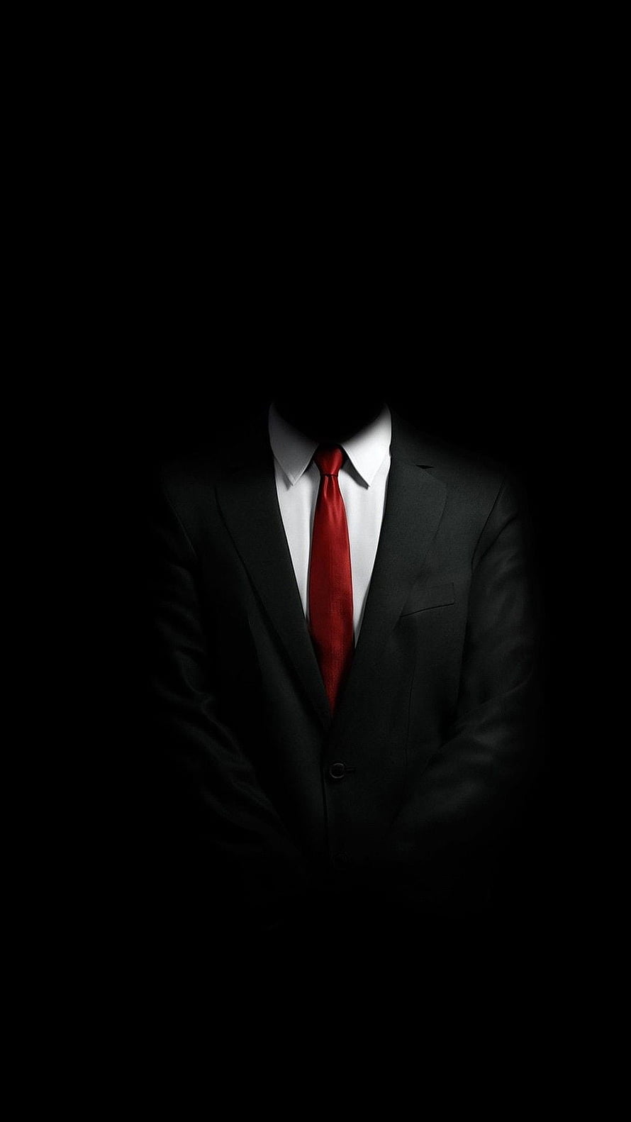 Mysterious Faceless Man in Black Suit with Red Tie Against Dark Background, Mystery Man in Suit Smart and Lockscreen . for men, 5s , 6 plus, Mysterious Boy HD phone wallpaper