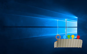 Alan Becker Stickman Couch Scene With Windows 10 Blue Light Background, My Stickman Couch Background! A Guy Requested This And I Made It! It Looks Awesome When Put On. : R AlanBecker, Alan Becker HD wallpaper