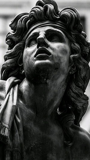 Dramatic Black and White Close-Up of a Classical Roman Sculpture Head, on 艺术. Roman sculpture, Greek sculpture HD phone wallpaper