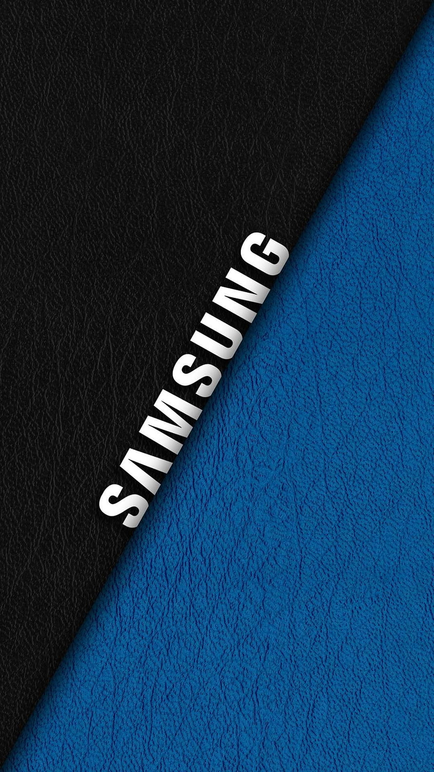 Samsung Logo on Black and Blue Textured Leather Background HD phone wallpaper