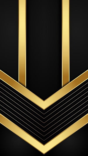 Luxurious Black and Gold Geometric Abstract Wallpaper with Chevron Pattern HD phone wallpaper