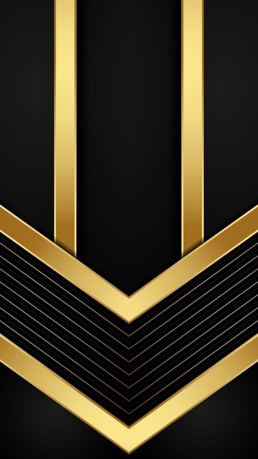 Luxurious Black and Gold Geometric Abstract Wallpaper with Chevron Pattern HD phone wallpaper