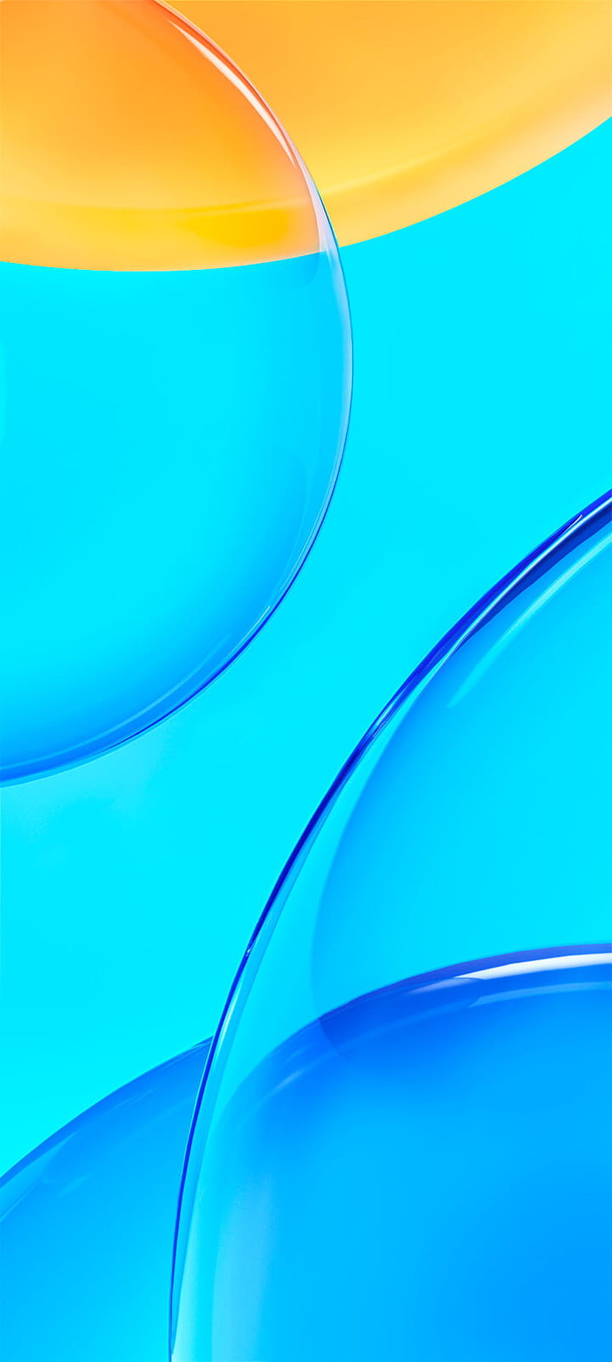 Abstract Blue and Yellow Glass Spheres Wallpaper HD phone wallpaper