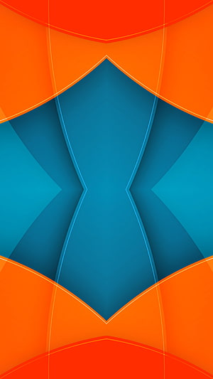 Vibrant Geometric Abstract Pattern with Orange and Blue Material Shapes HD phone wallpaper