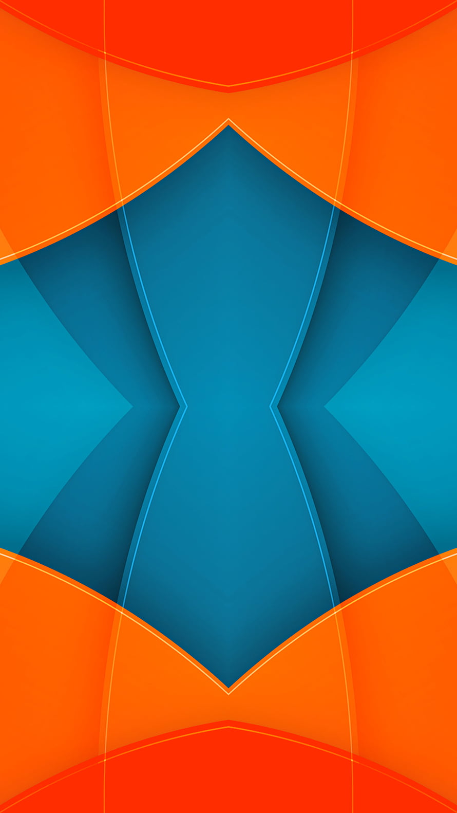 Vibrant Geometric Abstract Pattern with Orange and Blue Material Shapes HD phone wallpaper