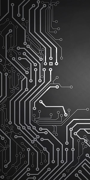 Abstract Circuit Board Pattern With Silver Traces On Dark Background HD phone wallpaper