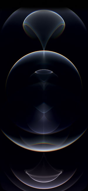 Abstract Dark Blue Liquid Spheres With Iridescent Rainbow Edges And Smooth Reflections HD phone wallpaper