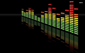 Vibrant Audio Spectrum Visualizer with Colorful Frequency Bars on Black Background HD wallpaper