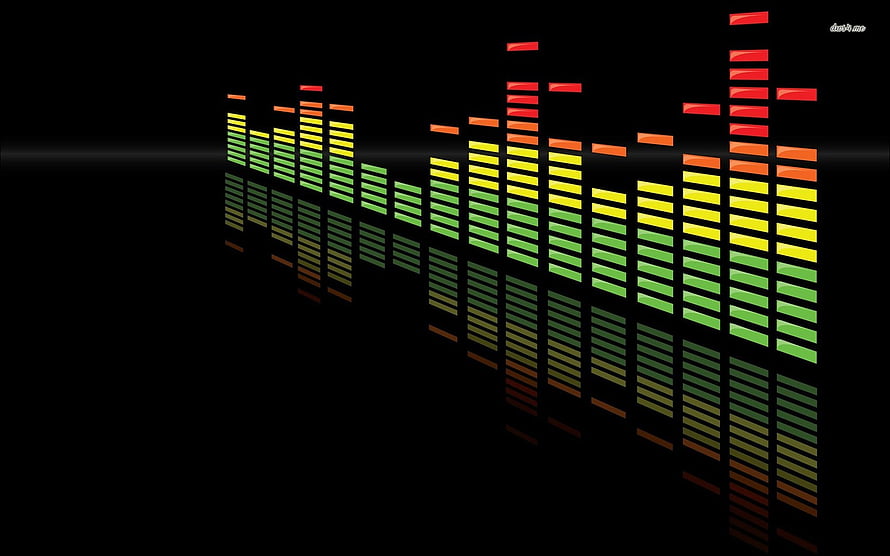 Vibrant Audio Spectrum Visualizer with Colorful Frequency Bars on Black Background HD wallpaper