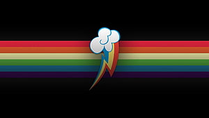 Rainbow Flag With Cloud And Lightning Bolt Icon On Black Background HD wallpaper
