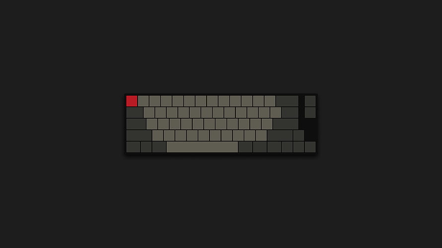 Minimalist Mechanical Keyboard with Red Accent Key on Dark Background HD wallpaper