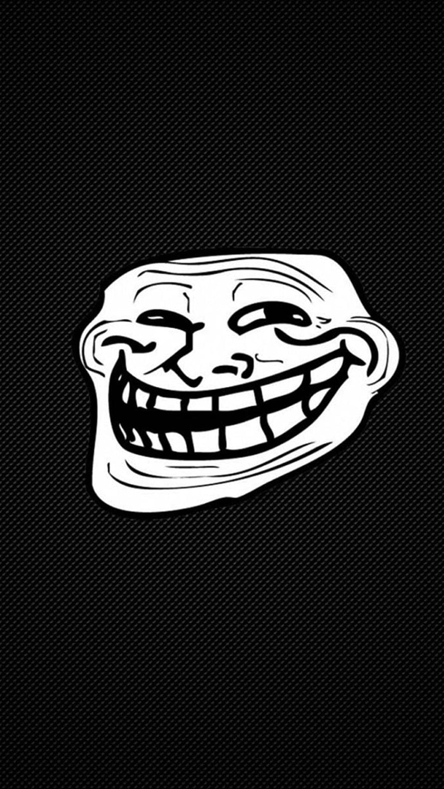 Troll Face Meme on Black Carbon Fiber Background HD phone wallpaper