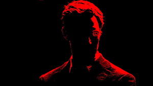 True Detective Season 1 Red Silhouette Portrait on Black Background HD wallpaper