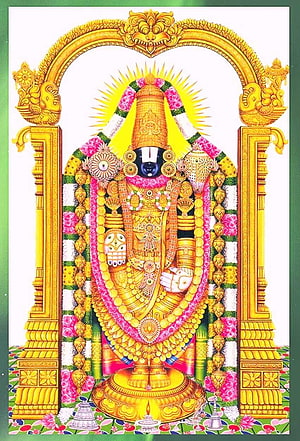 Lord Ayyappa Golden Temple Idol with Flower Garlands and Ornate Archway HD phone wallpaper