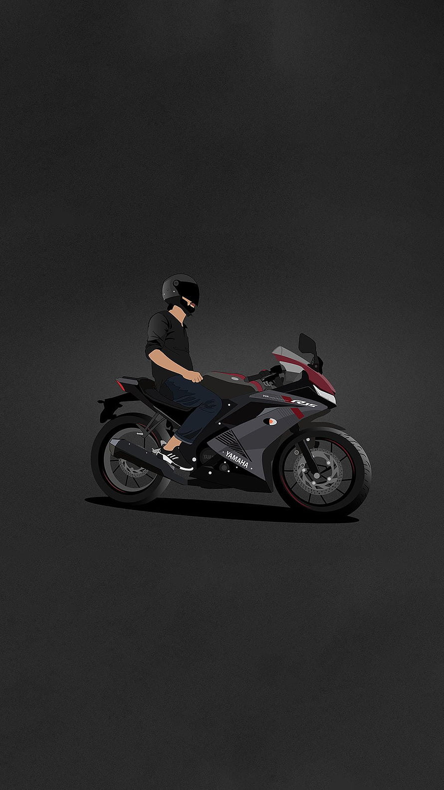 Yamaha R15 Sportbike Rider Illustration HD phone wallpaper