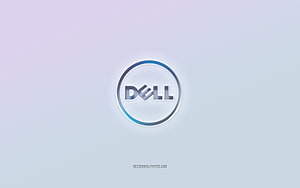 Dell 3D Embossed Logo on Soft Gradient Background HD wallpaper
