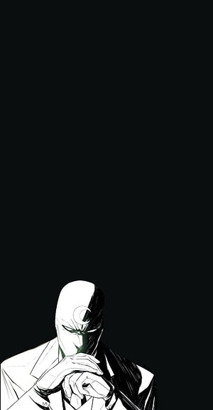 Moon Knight Marvel Comics Character in Black and White HD phone wallpaper
