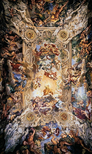 Gloria di San Carlo Borromeo Ceiling Fresco by Pietro da Cortona Baroque Art HD phone wallpaper