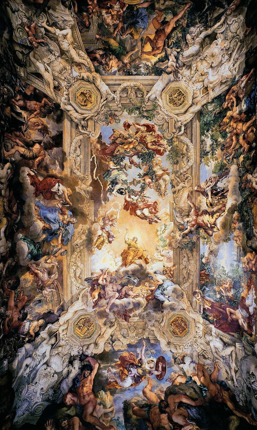 Gloria di San Carlo Borromeo Ceiling Fresco by Pietro da Cortona Baroque Art HD phone wallpaper