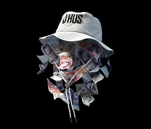JHUS Bucket Hat with Euro Banknotes Cover Art for Drill Music Album HD wallpaper