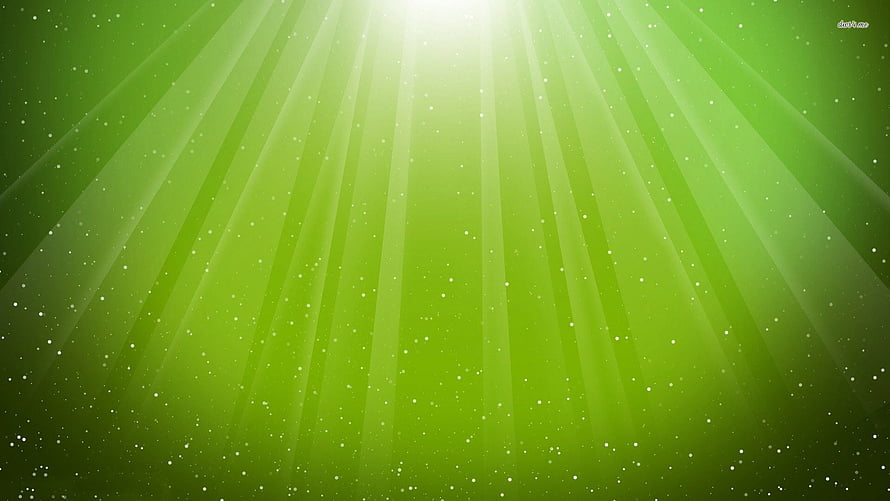 Radiant Green Light Rays with Floating Particles Abstract Background HD wallpaper