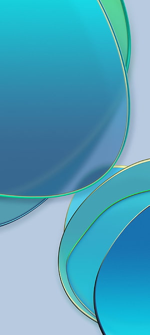 Abstract Blue and Green Gradient Curves with Gold Edges HD phone wallpaper