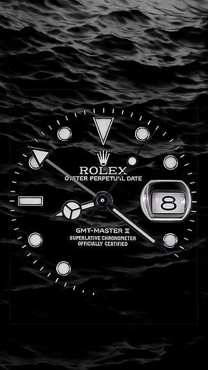 Rolex GMT-Master II Oyster Perpetual Date Watch Face on Dark Water Background HD phone wallpaper