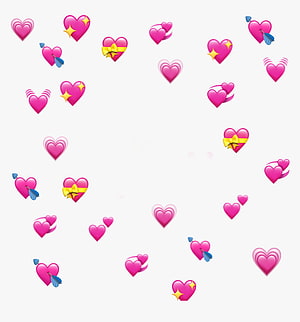 Pink Heart Emoji Pattern on White Background with Arrows and Bows HD phone wallpaper