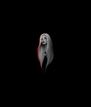 Gothic Girl With Red Streak In Hair Digital Art HD phone wallpaper