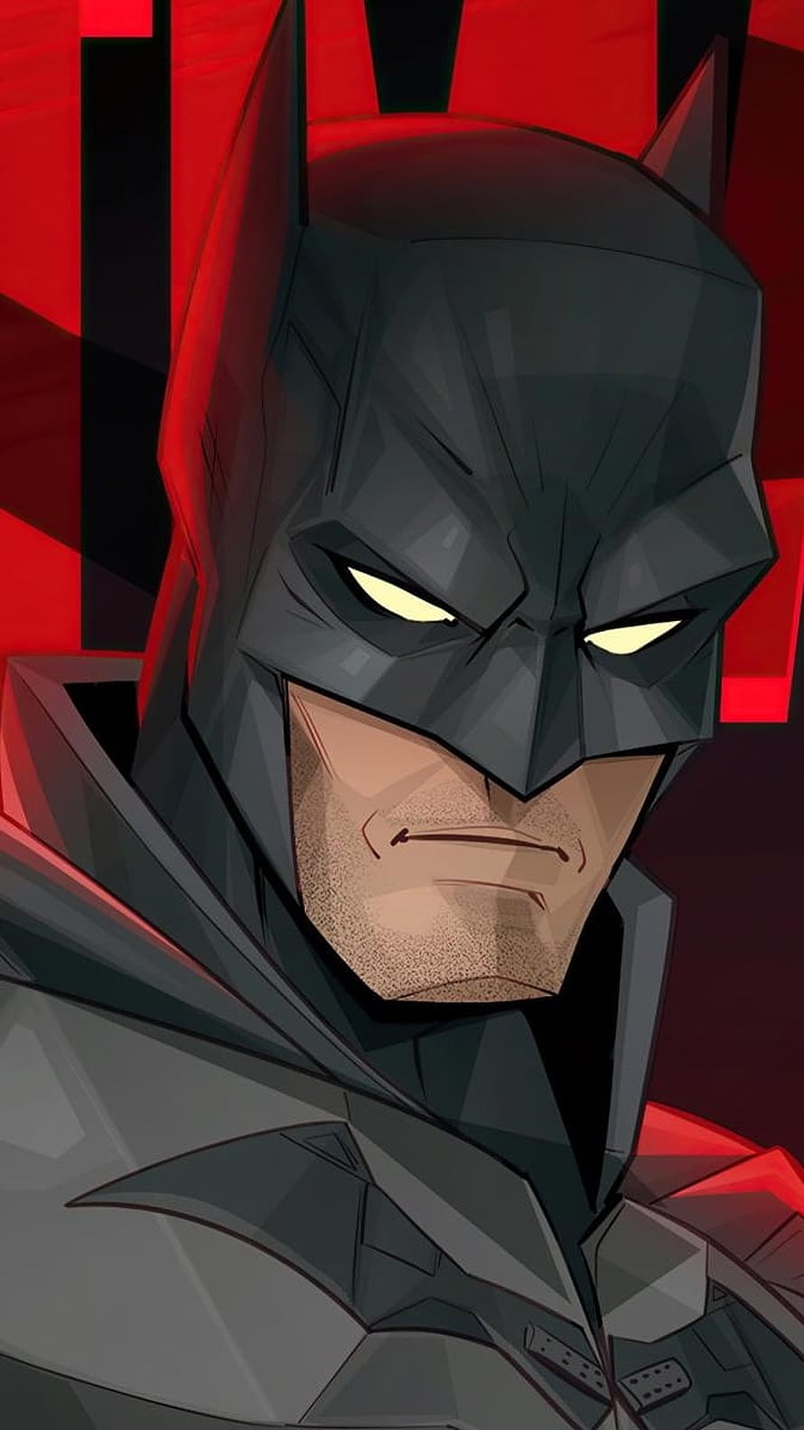 Batman Animated Portrait with Intense Yellow Eyes and Dark Cowl, The Batman Posters 2022, Batman, Comics, Art HD phone wallpaper