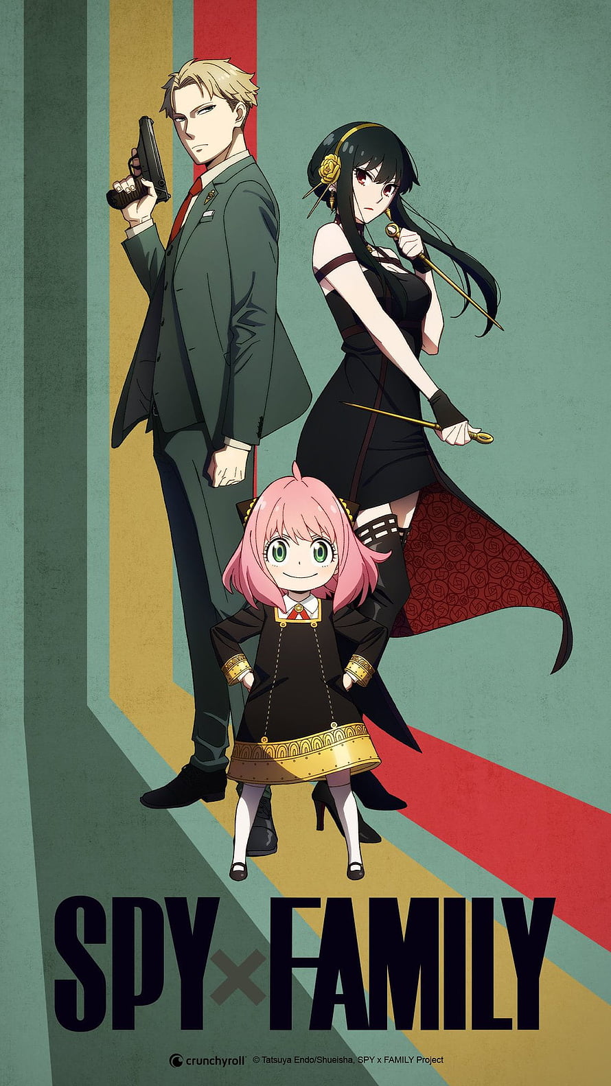 Spy x Family Anime Poster Featuring Loid, Yor, and Anya Forger in Stylized Artwork HD phone wallpaper