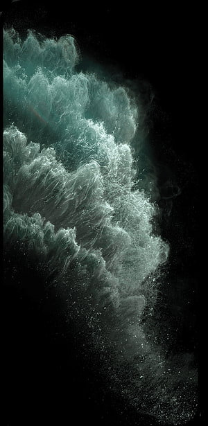 Dark Teal Ink Cloud Explosion Abstract Art Wallpaper HD phone wallpaper