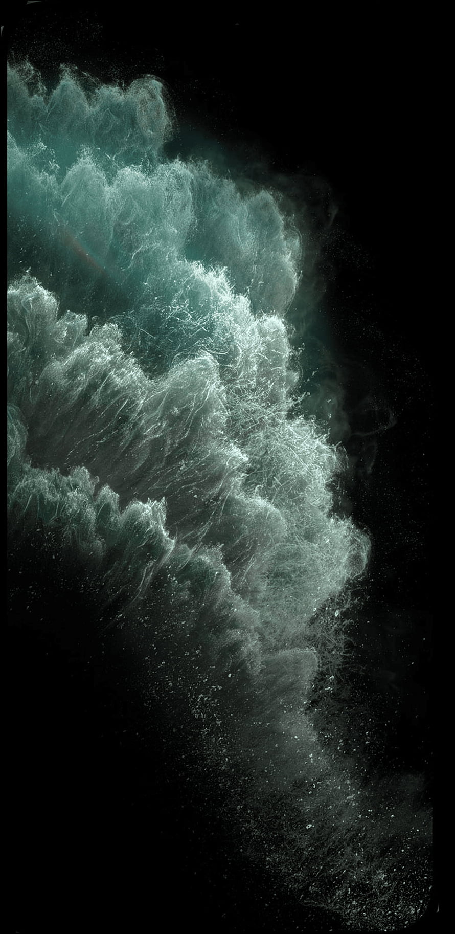 Dark Teal Ink Cloud Explosion Abstract Art Wallpaper HD phone wallpaper