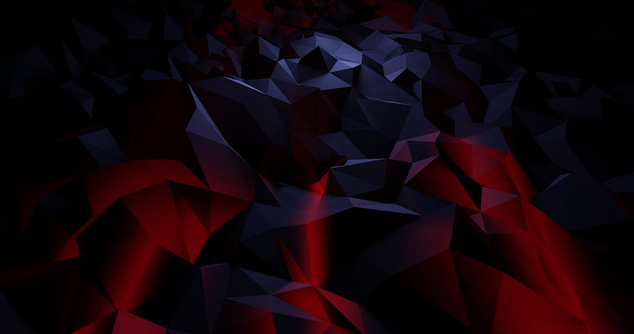 Dark Low Poly Geometric Abstract Background with Red and Black Faceted Triangles HD wallpaper